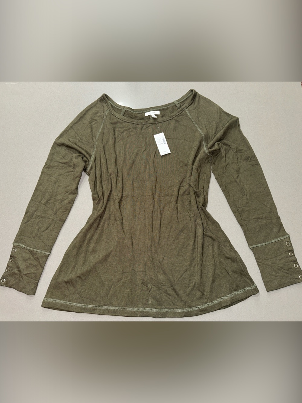 Maurices Olive Long Sleeve Scoop Neck Tee